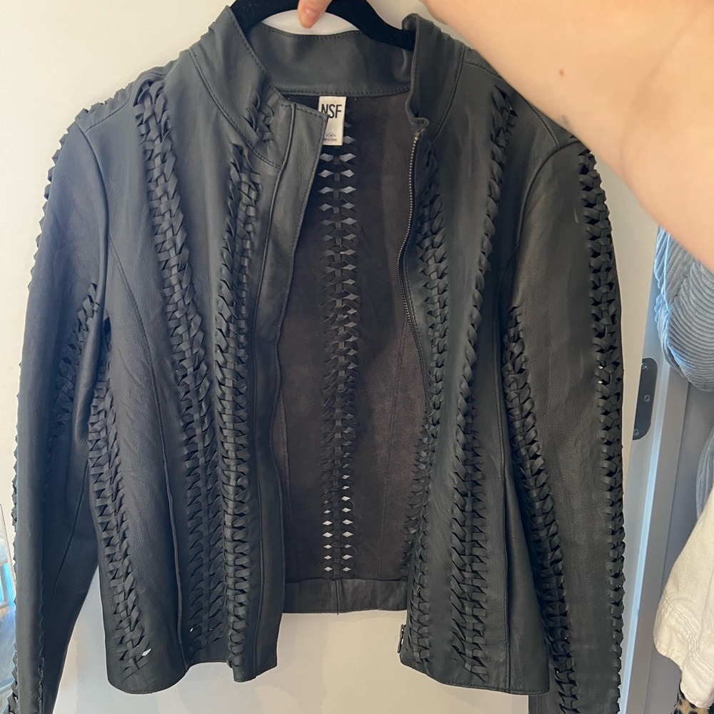NSF textured leather jacket - perfect condition